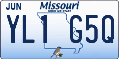 MO license plate YL1G5Q