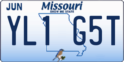 MO license plate YL1G5T