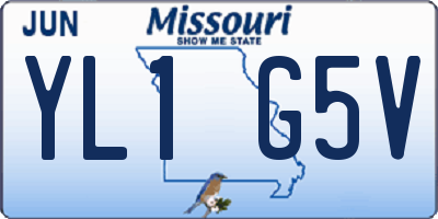 MO license plate YL1G5V