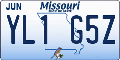 MO license plate YL1G5Z