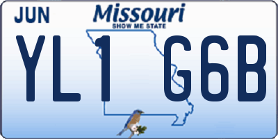 MO license plate YL1G6B