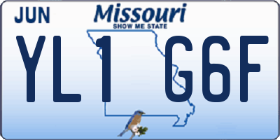 MO license plate YL1G6F