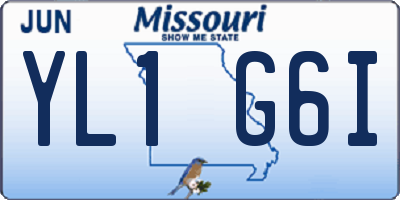 MO license plate YL1G6I