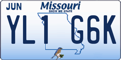 MO license plate YL1G6K