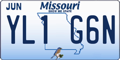 MO license plate YL1G6N