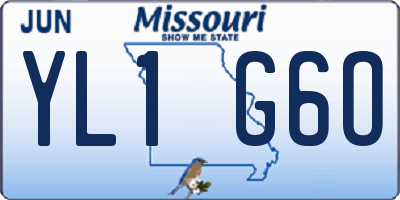 MO license plate YL1G6O