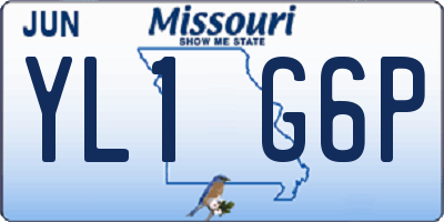 MO license plate YL1G6P