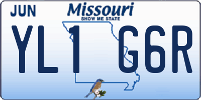 MO license plate YL1G6R