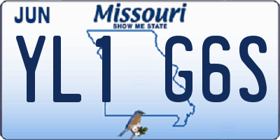 MO license plate YL1G6S