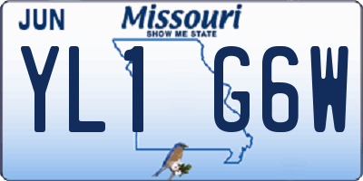 MO license plate YL1G6W