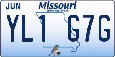 MO license plate YL1G7G