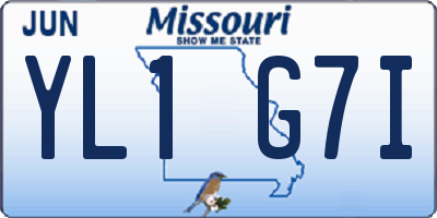 MO license plate YL1G7I