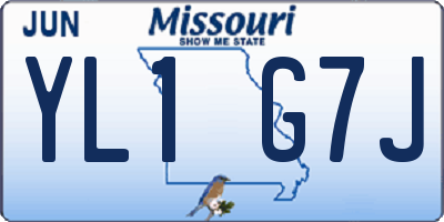 MO license plate YL1G7J