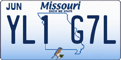 MO license plate YL1G7L