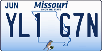 MO license plate YL1G7N