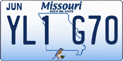 MO license plate YL1G7O