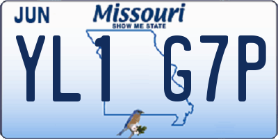 MO license plate YL1G7P