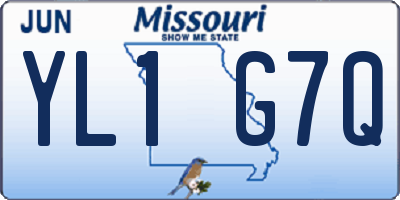 MO license plate YL1G7Q