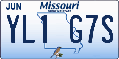 MO license plate YL1G7S