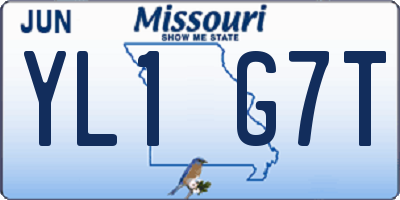 MO license plate YL1G7T