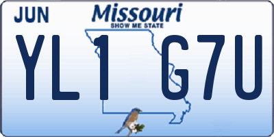 MO license plate YL1G7U