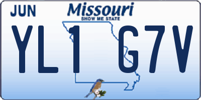 MO license plate YL1G7V