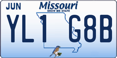 MO license plate YL1G8B