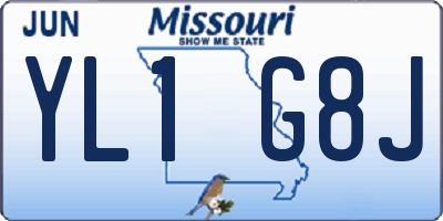 MO license plate YL1G8J