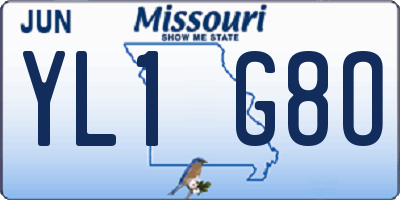 MO license plate YL1G8O