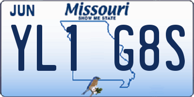 MO license plate YL1G8S