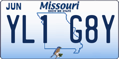 MO license plate YL1G8Y