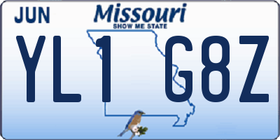 MO license plate YL1G8Z