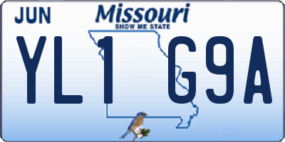 MO license plate YL1G9A