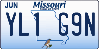 MO license plate YL1G9N