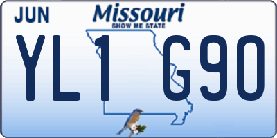 MO license plate YL1G9O