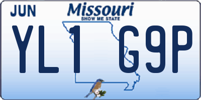 MO license plate YL1G9P