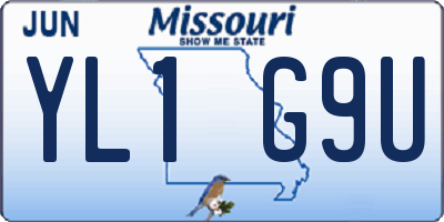 MO license plate YL1G9U