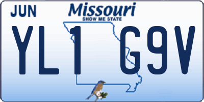 MO license plate YL1G9V