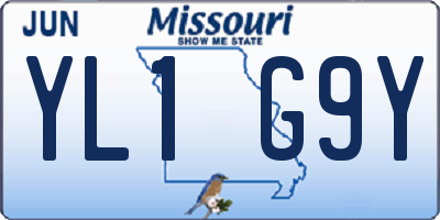 MO license plate YL1G9Y