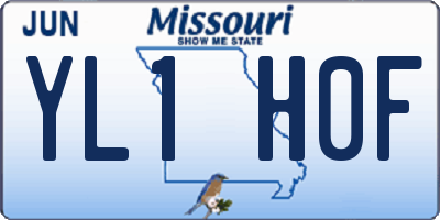 MO license plate YL1H0F