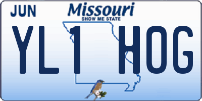MO license plate YL1H0G