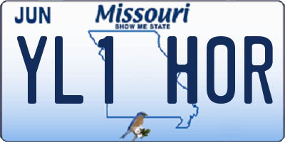 MO license plate YL1H0R