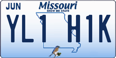 MO license plate YL1H1K
