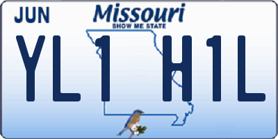 MO license plate YL1H1L