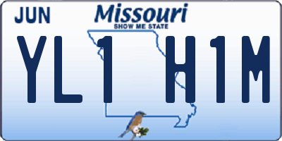MO license plate YL1H1M
