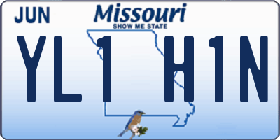 MO license plate YL1H1N