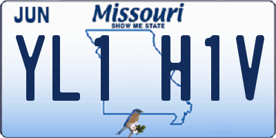 MO license plate YL1H1V