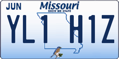 MO license plate YL1H1Z