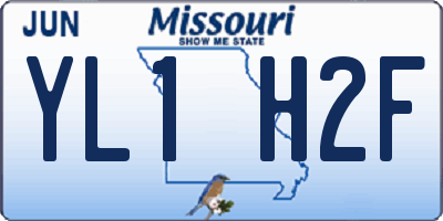 MO license plate YL1H2F
