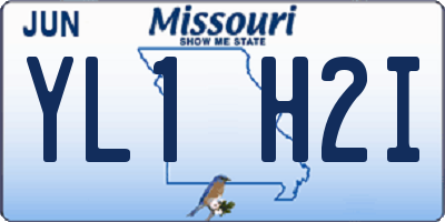 MO license plate YL1H2I
